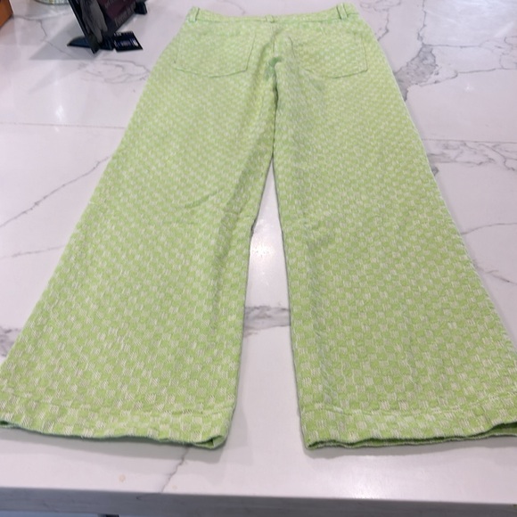 Zara Gingham High waist Straight Leg Lime Green. Size S (536) - Picture 9 of 13